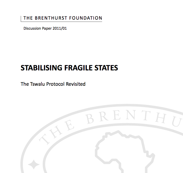 Stabilising Fragile States - The Tswalu Protocol Revisited