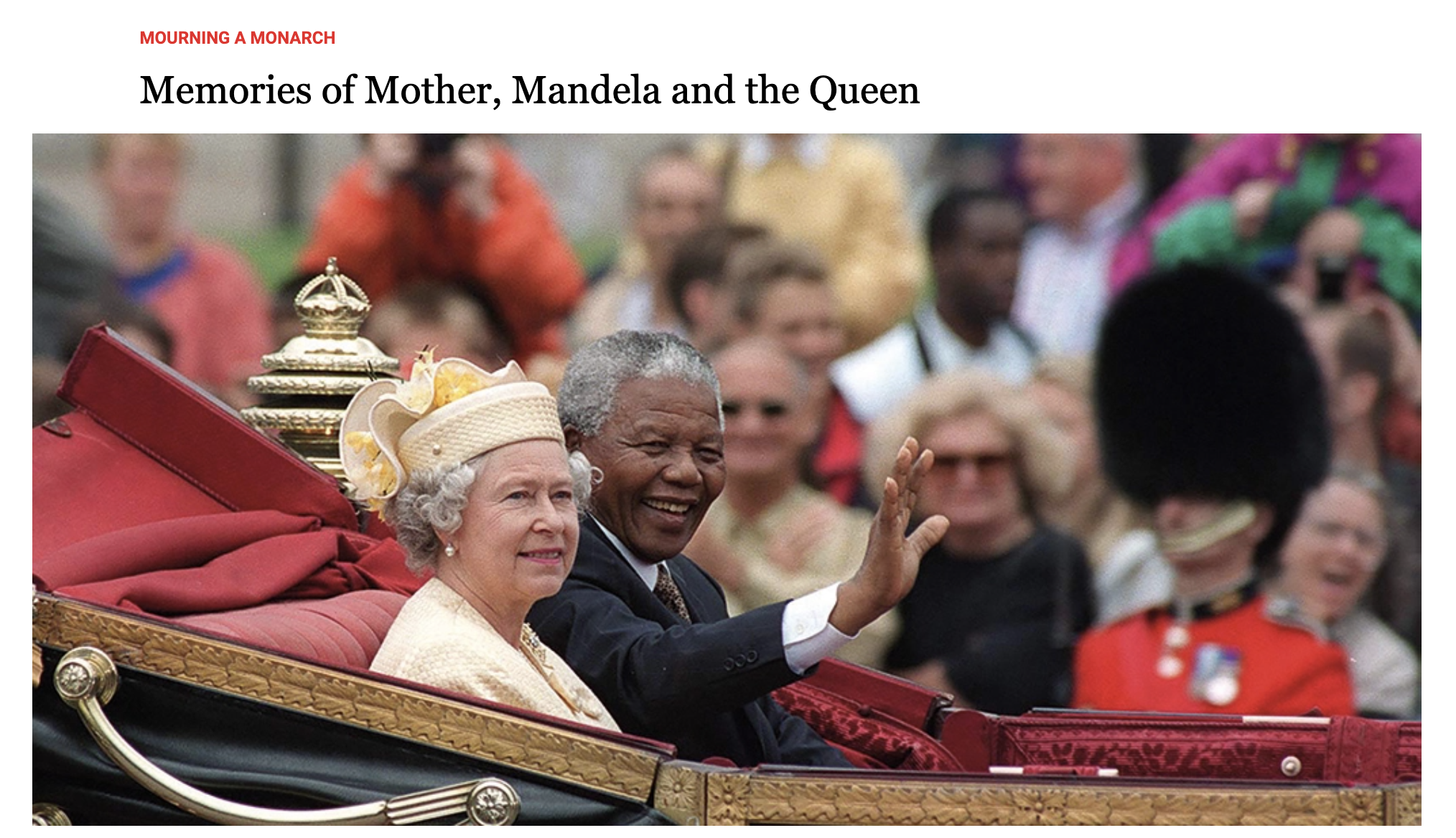 Memories of Mother, Mandela and the Queen