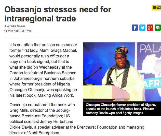 Obasanjo Stresses Need For Intraregional Trade - City Press